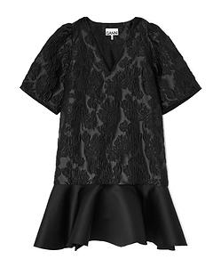 Satin Cloque Mini Dress