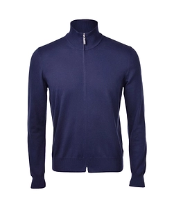 High-Neck Zip-Up Cardigan