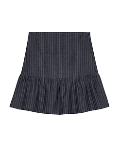 Stretch Striped Flounce Mini Skirt