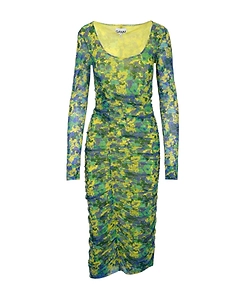 Sulphur Spring Ruched Mesh Dress