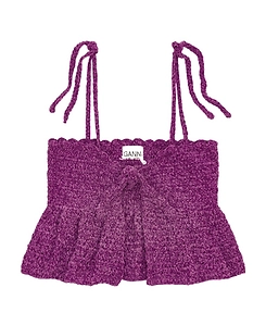 Velvet Crochet Bandeau Strap Top