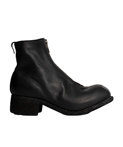 Thick-Heeled Leather Boots