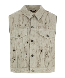 Collared Denim Vest