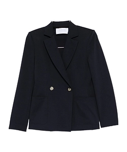 Notched-Lapel Double-Breasted Blazer