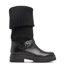 Knitted Spliced Short Boots
