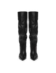 Pointed High-Heeled Knee-Length Boots