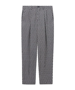 Diagonal-Print Pleated Trousers