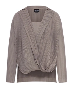Giorgio Armani Pleated Twin-Set Top