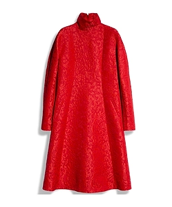 Floral Wool Brocade Dress