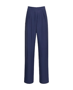 Pleated Linen Wide-Leg Trousers