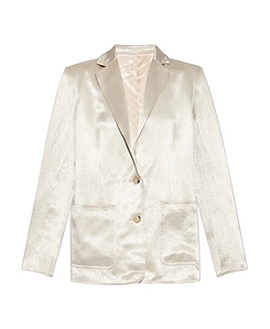 Notched-Lapels Satin-Finish Blazer