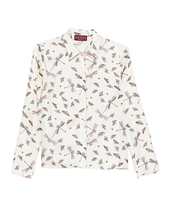 Gucci Printed Collared Long-Sleeve Shirt
