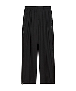 Zip-Detail Pleated Trousers