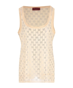 Gucci Monogrammed Embellished Tank Top