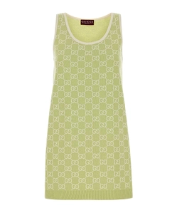 Gucci Monogrammed Intarsia Sleeveless Knit Dress