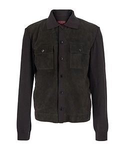Gucci Button-Front Pocket Leather Jacket