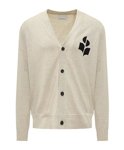 Isabel Marant Logo Intarsia-Knit V-Neck Cardigan