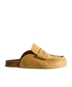 Stitch Loafer Mules In Mustard