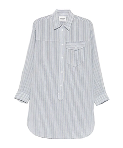 Striped Cotton Voile Shirt Dress
