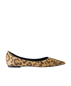 Love Leopard-Print Pony Hair Ballet Flats