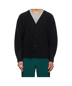 Homme Plissé Issey Miyake Long-Sleeved V-Neck Cardigan