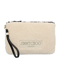 Jimmy Choo Logo Embroidered Clutch Bag