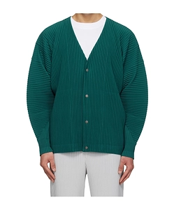 Homme Plissé Issey Miyake Long-Sleeved V-Neck Cardigan