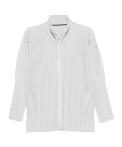 Zip-Up Plissé Jacket