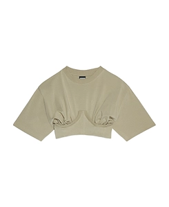 Corset-Detail Cotton T-Shirt
