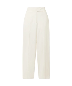 Aix Satin-Trimmed Crepe Tapered Pants