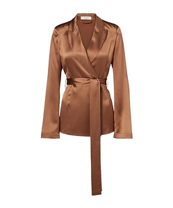 Archer Double-Breasted Silk Satin Blazer