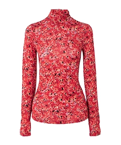 Joyela Printed Turtleneck Top