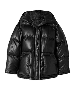 Kelori Hooded Quilted Leather Coat