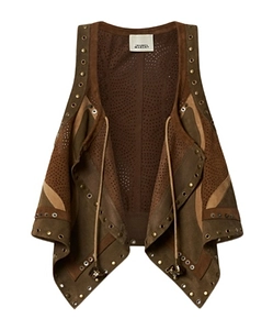 Isabel Marant Kelby Studded Patchwork Waistcoat