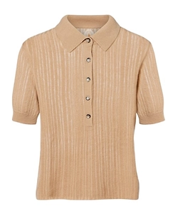 Ribbed-Knit Cashmere Polo Shirt