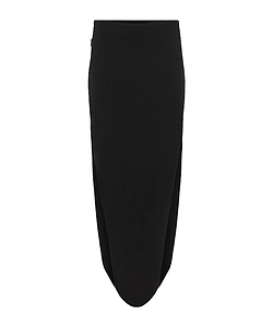 Asymmetrical Rounded Hem Nylon Skirt