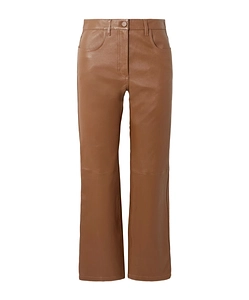Duke Cropped Leather Flared Pants