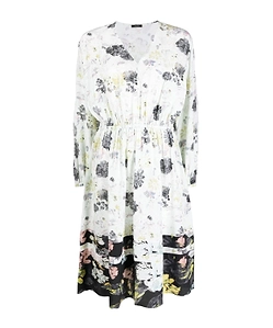 Delcia Floral-Print Silk Dress