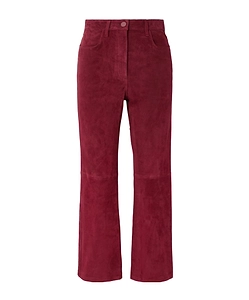 Duke Cropped Suede Straight-Leg Pants