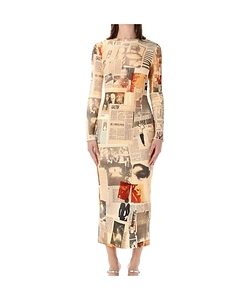Jean Paul Gaultier Journal Print Long Dress