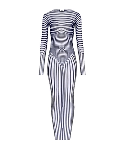 Jean Paul Gaultier Optical Stripe Bodycon Dress
