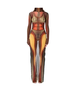Jean Paul Gaultier Re Edition Printed Long Dress