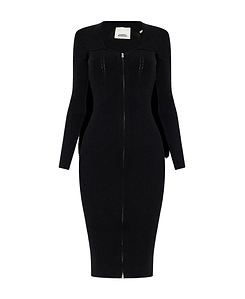 Long-Sleeved Zipper Dress