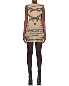 Jean Paul Gaultier X Knwls Trompe Loeil Tattoo Printed Dress