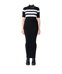 Jean Paul Gaultier Striped Chain-Link Maxi Dress