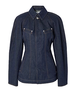 Paneled Topstitched Denim Jacket