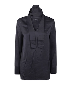 Neck-Tie Satin Blouse