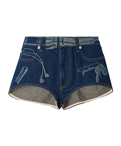 Jean Paul Gaultier Trompe L’Oeil Denim Shorts