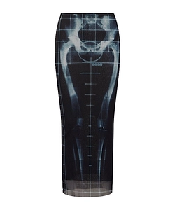 Printed Mesh Miniskirt