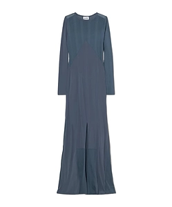 Patchwork Ribbed Stretch Knit Long Dress